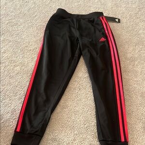 Adidas Kids Black and Red Track Pants